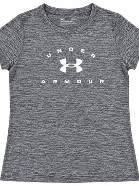 LG Heather Gray Under Armour Logo Short Sleeve Tee